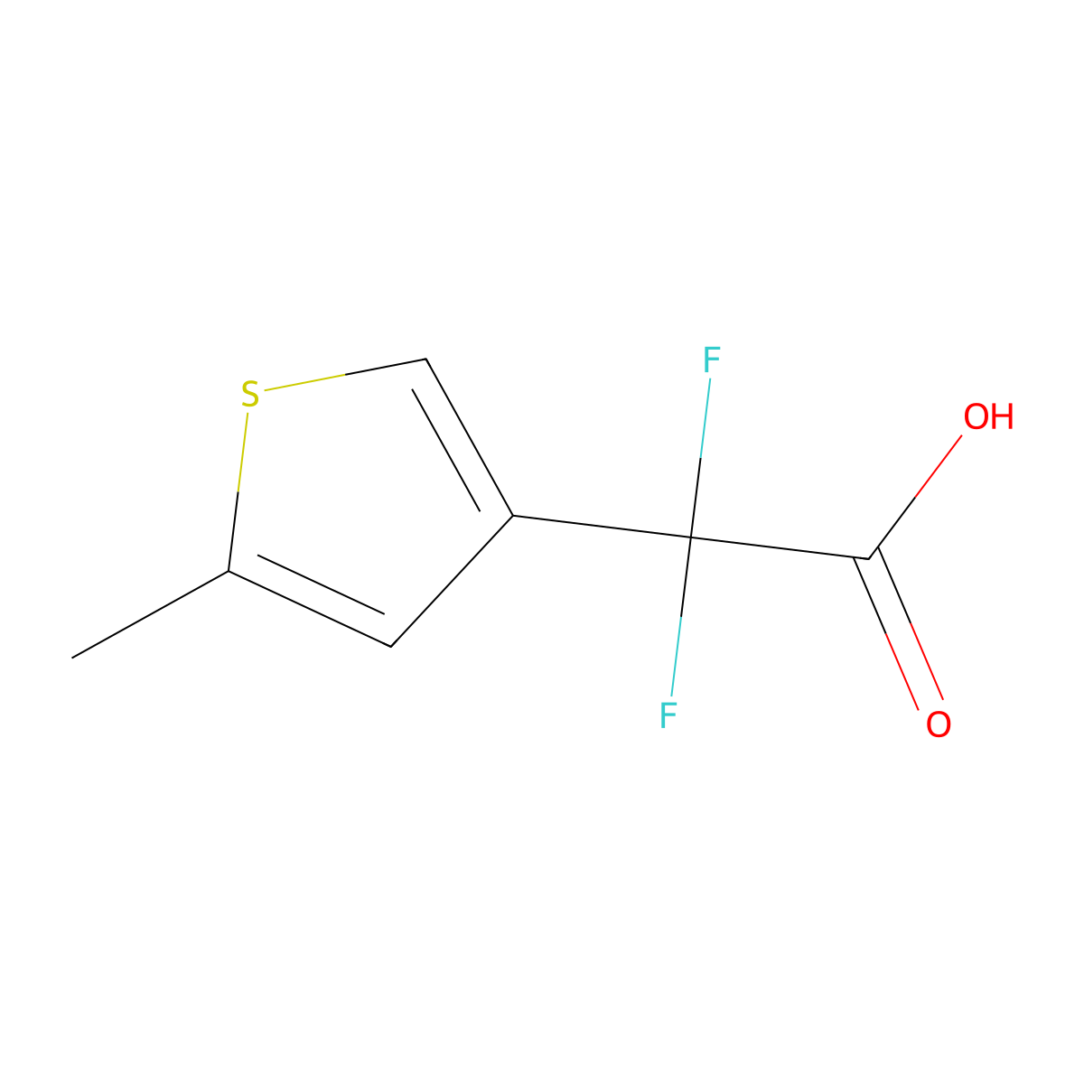 2,2-Difluoro-2-(5-methylthiophen-3-yl)acetic acid molecular structure, CAS 1462248-74-3
