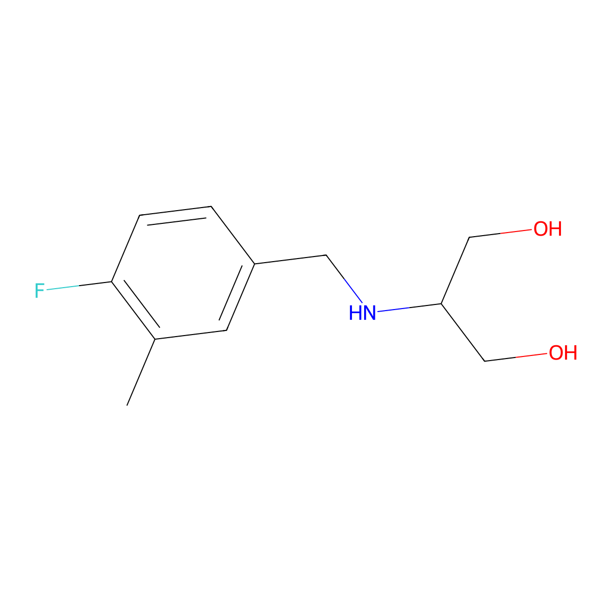 2-{[(4-Fluoro-3-methylphenyl)methyl]amino}propane-1,3-diol molecular structure, CAS 1462256-50-3