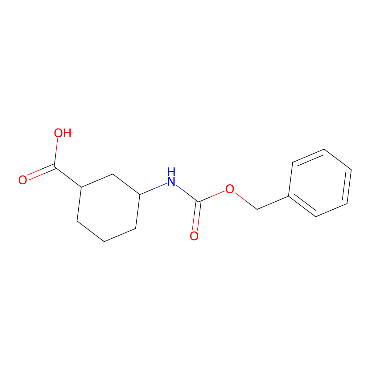 (1S,3S)-3-{[(benzyloxy)carbonyl]amino}cyclohexane-1-carboxylic acid molecular structure, CAS 1462259-66-0