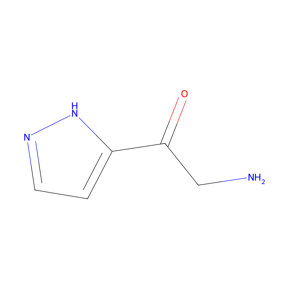 2-amino-1-(1H-pyrazol-3-yl)ethan-1-one molecular structure, CAS 1462263-18-8