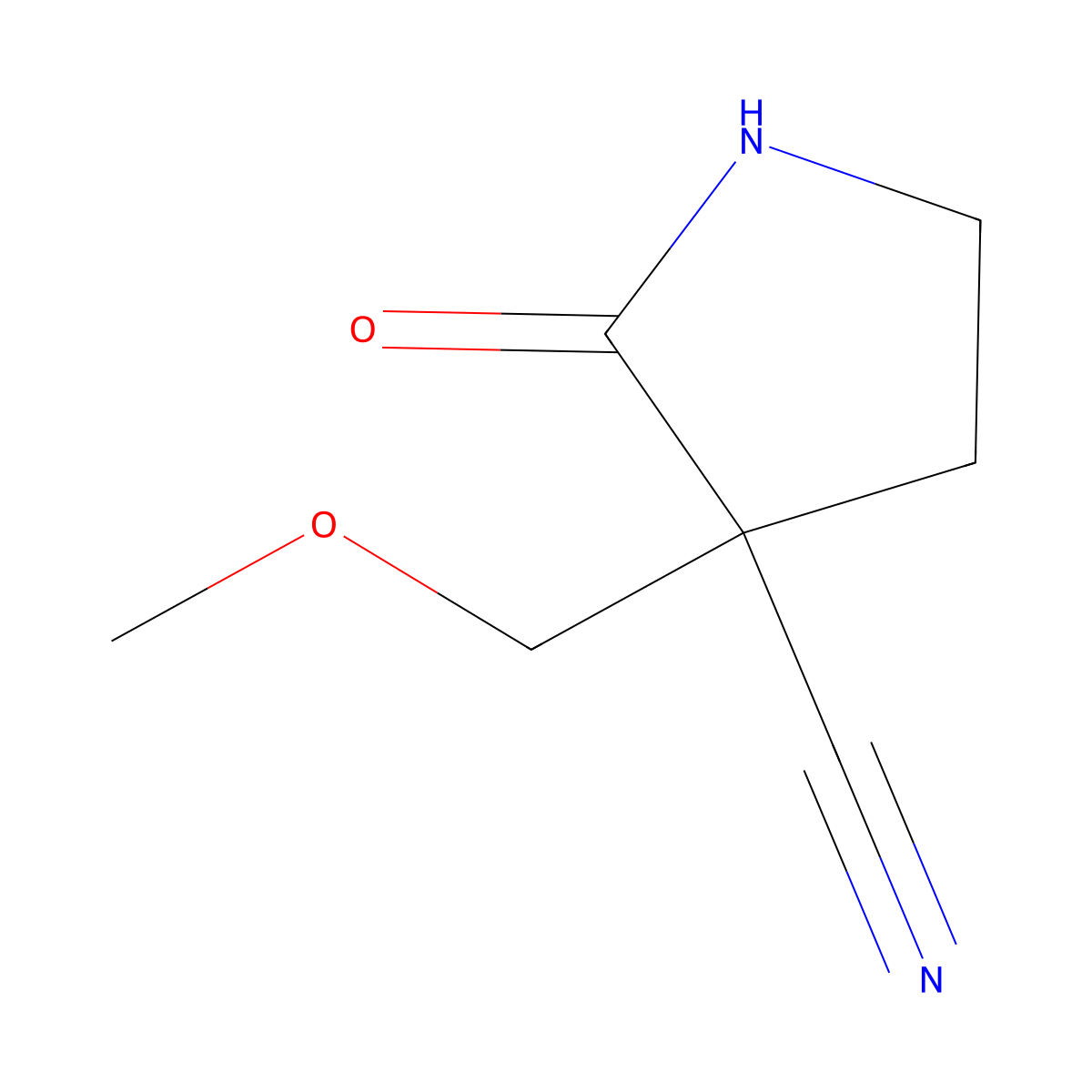 3-(Methoxymethyl)-2-oxopyrrolidine-3-carbonitrile molecular structure, CAS 1462286-87-8