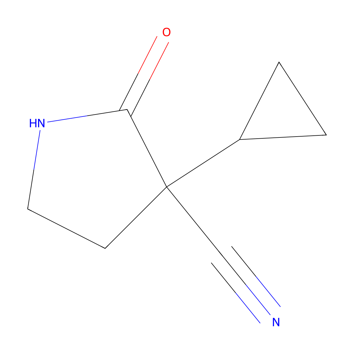 3-Cyclopropyl-2-oxopyrrolidine-3-carbonitrile molecular structure, CAS 1462287-25-7