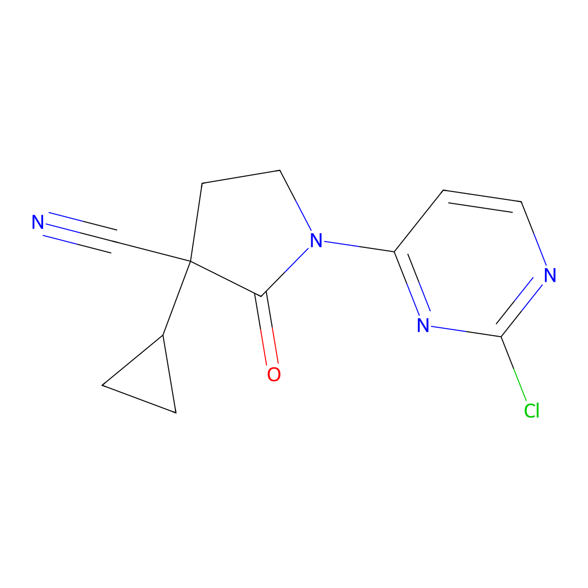 1-(2-Chloropyrimidin-4-yl)-3-cyclopropyl-2-oxopyrrolidine-3-carbonitrile molecular structure, CAS 1462287-30-4