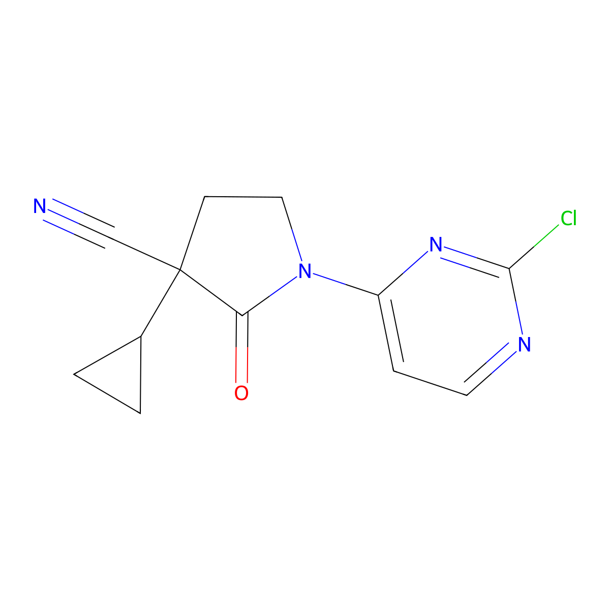 1-(2-Chloropyrimidin-4-yl)-3-cyclopropyl-2-oxopyrrolidine-3-carbonitrile molecular structure, CAS 1462287-30-4