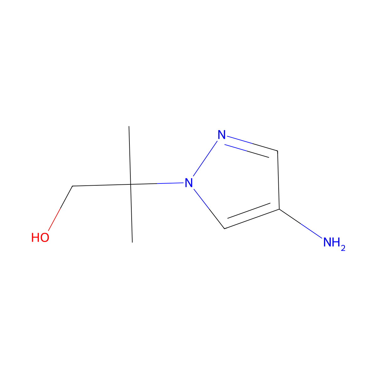2-(4-amino-1H-pyrazol-1-yl)-2-methylpropan-1-ol molecular structure, CAS 1462287-40-6