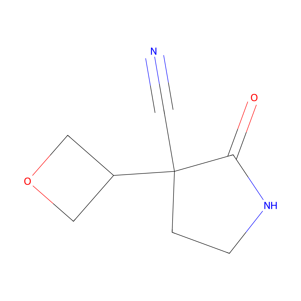 3-(Oxetan-3-yl)-2-oxo-pyrrolidine-3-carbonitrile molecular structure, CAS 1462289-86-6