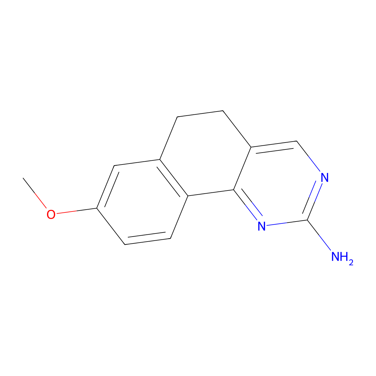 8-Methoxy-5,6-dihydrobenzo[h]quinazolin-2-amine molecular structure, CAS 14623-49-5