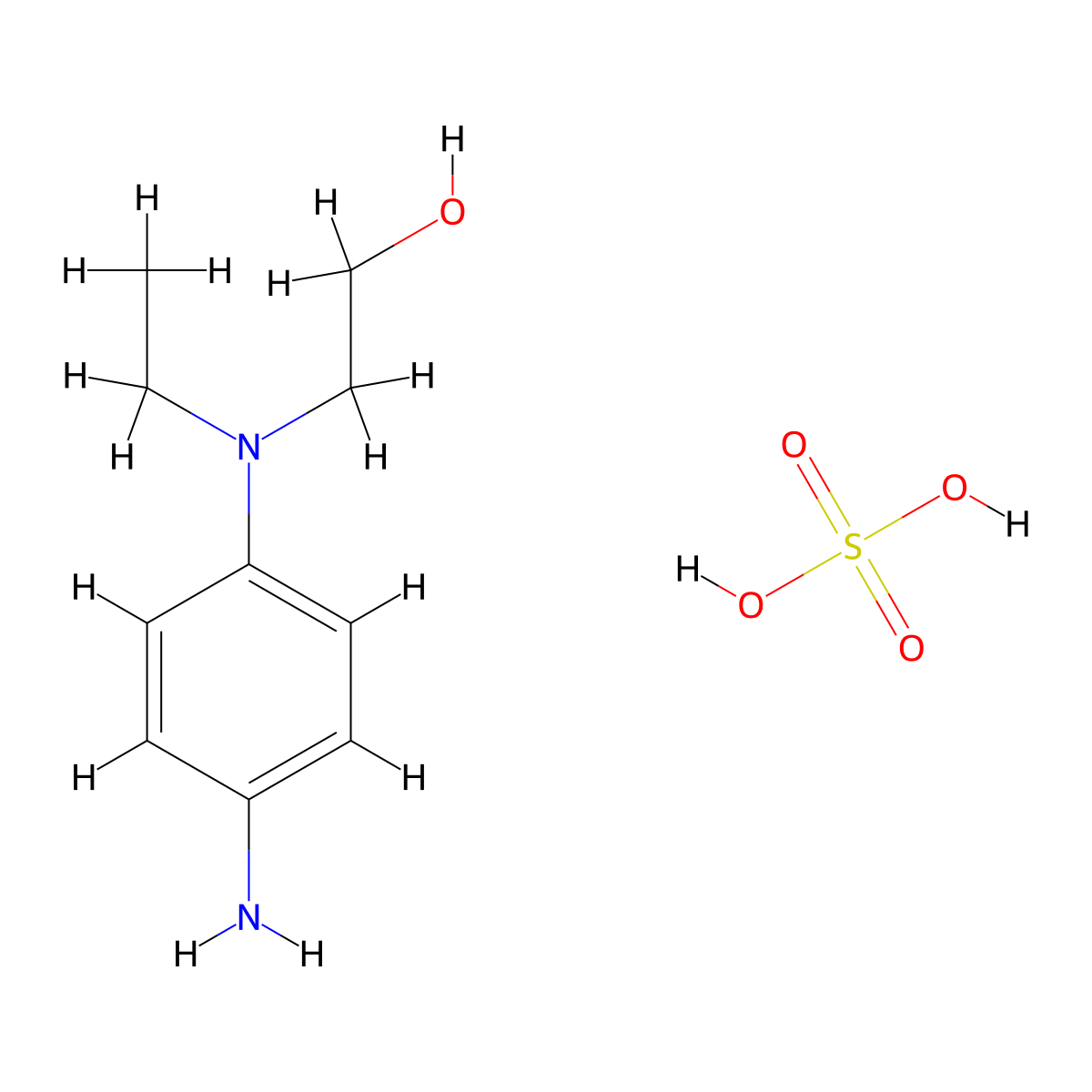 2-((4-Aminophenyl)(ethyl)amino)ethanol sulfate molecular structure, CAS 14623-68-8