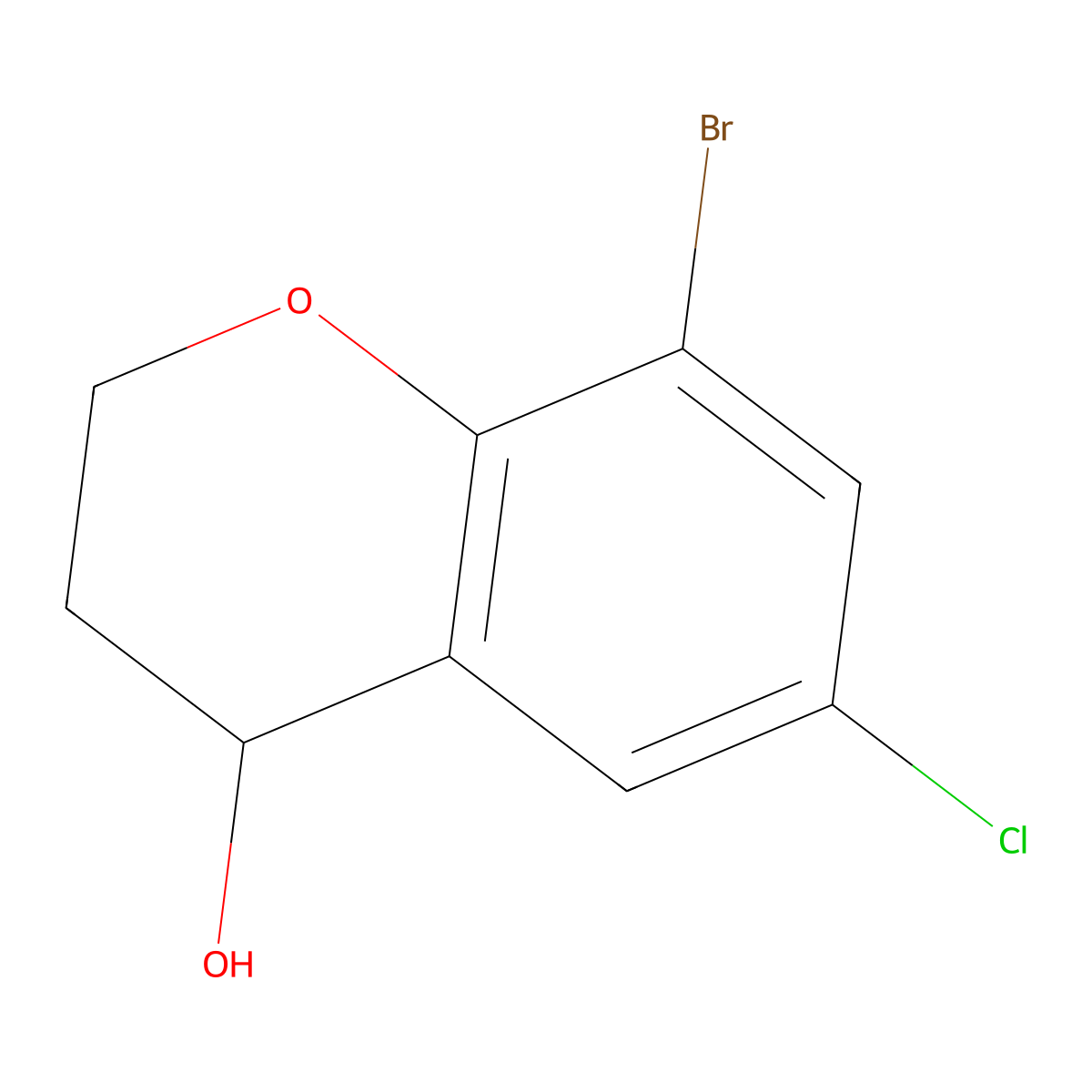 8-Bromo-6-chlorochroman-4-ol molecular structure, CAS 1462309-70-1