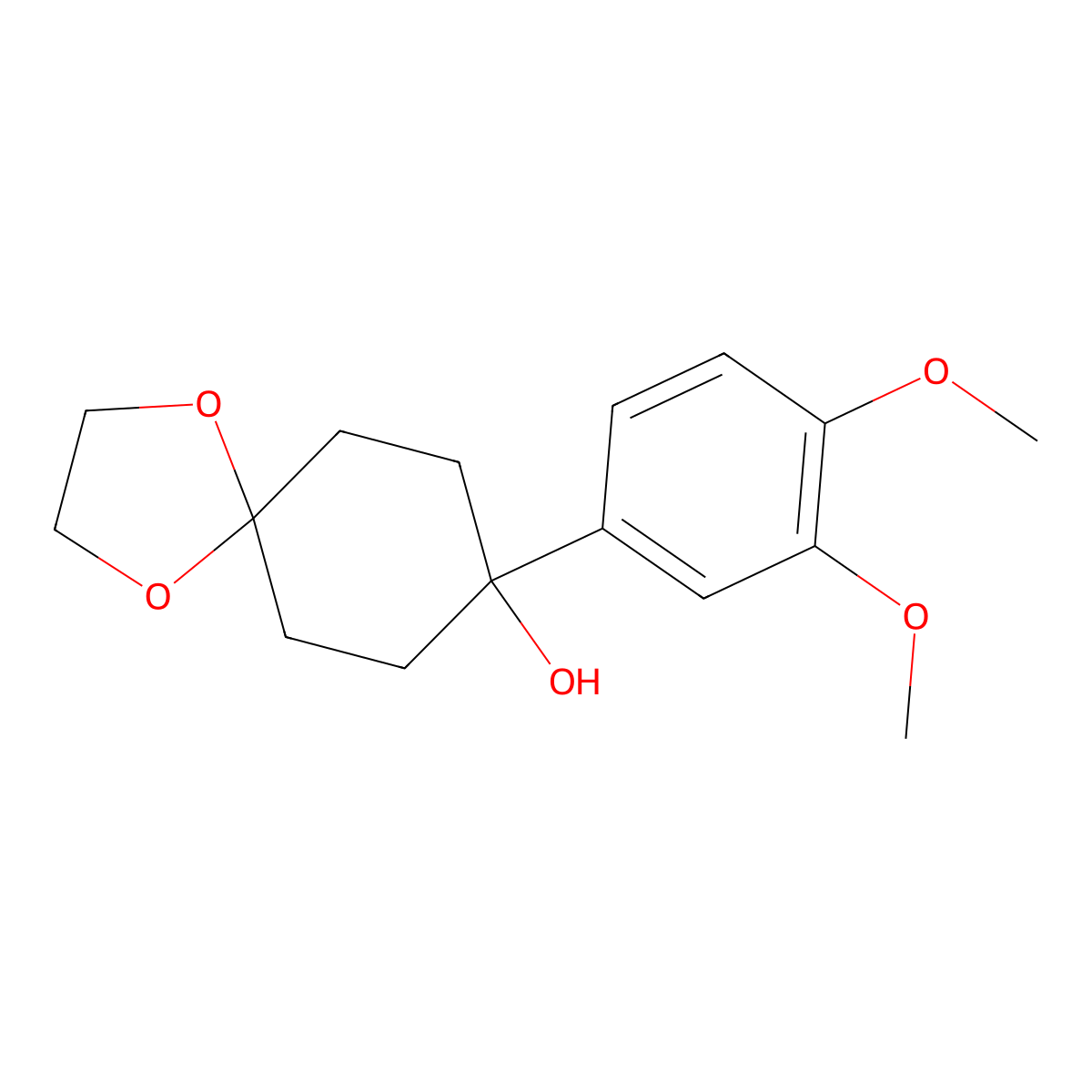 8-(3,4-Dimethoxyphenyl)-1,4-dioxaspiro[4.5]decan-8-ol molecular structure, CAS 1462312-30-6