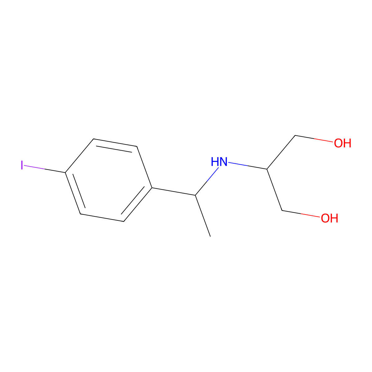2-{[1-(4-Iodophenyl)ethyl]amino}propane-1,3-diol molecular structure, CAS 1462320-10-0