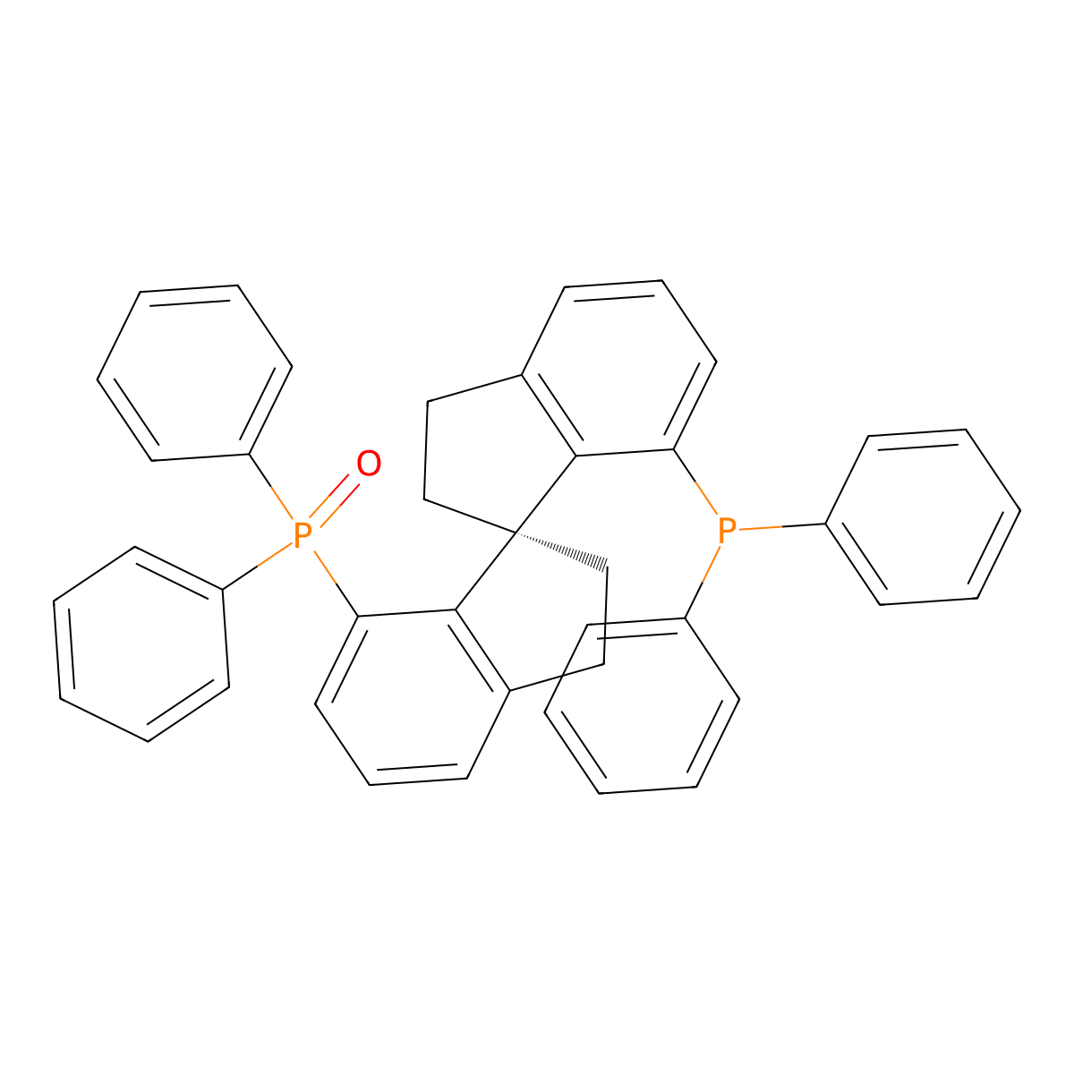 (R)-(7'-(Diphenylphosphanyl)-2,2',3,3'-tetrahydro-1,1'-spirobi[inden]-7-yl)diphenylphosphine oxide molecular structure, CAS 1462321-88-5