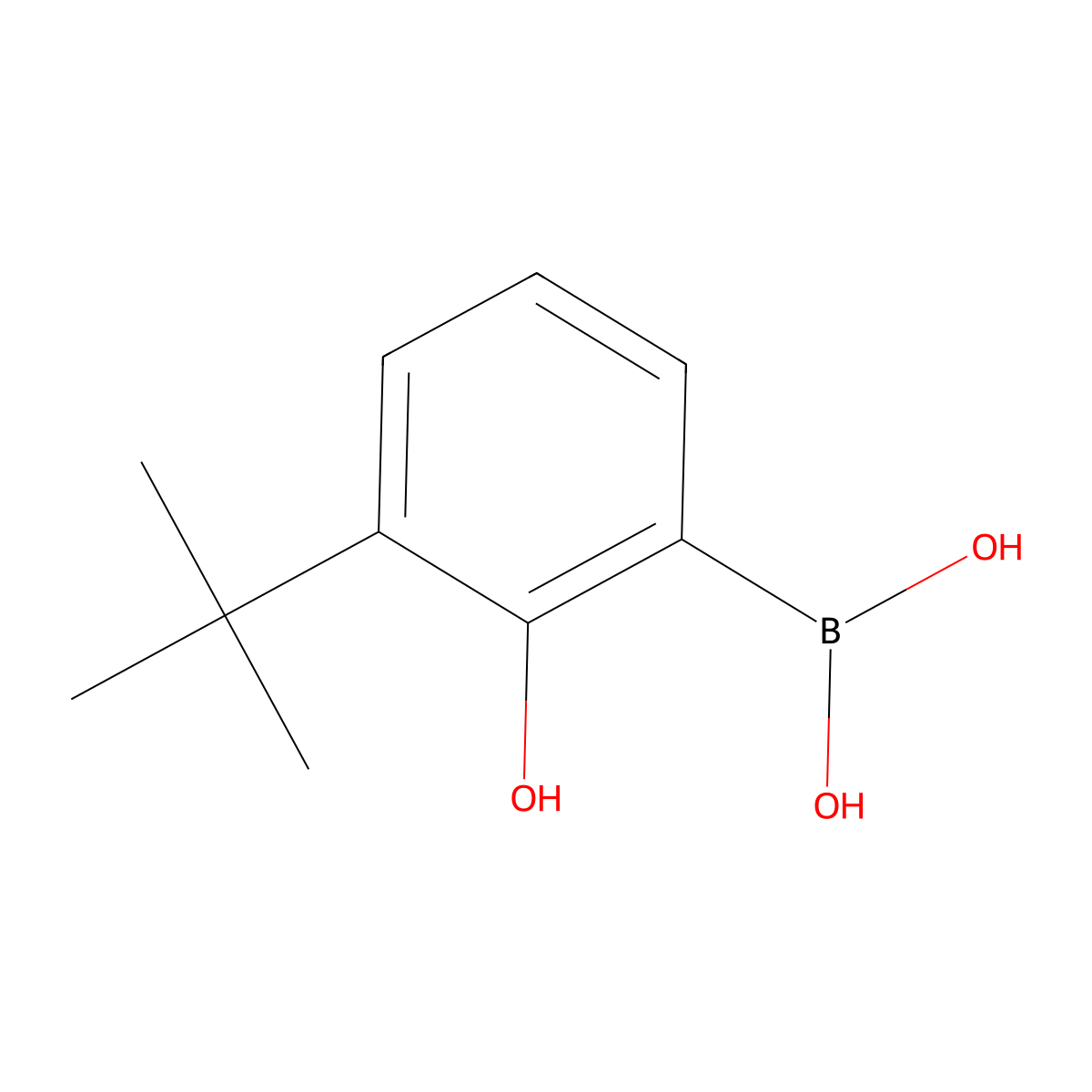 (3-(Tert-butyl)-2-hydroxyphenyl)boronic acid molecular structure, CAS 1462329-59-4