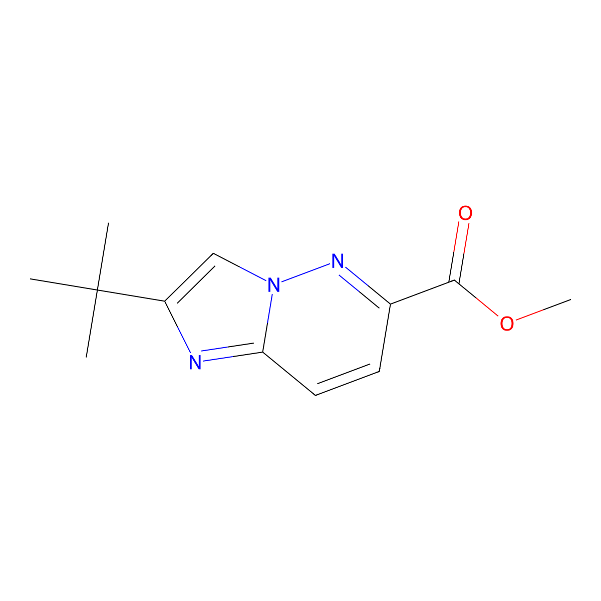 Methyl 2-tert-butylimidazo[1,2-b]pyridazine-6-carboxylate molecular structure, CAS 146233-43-4