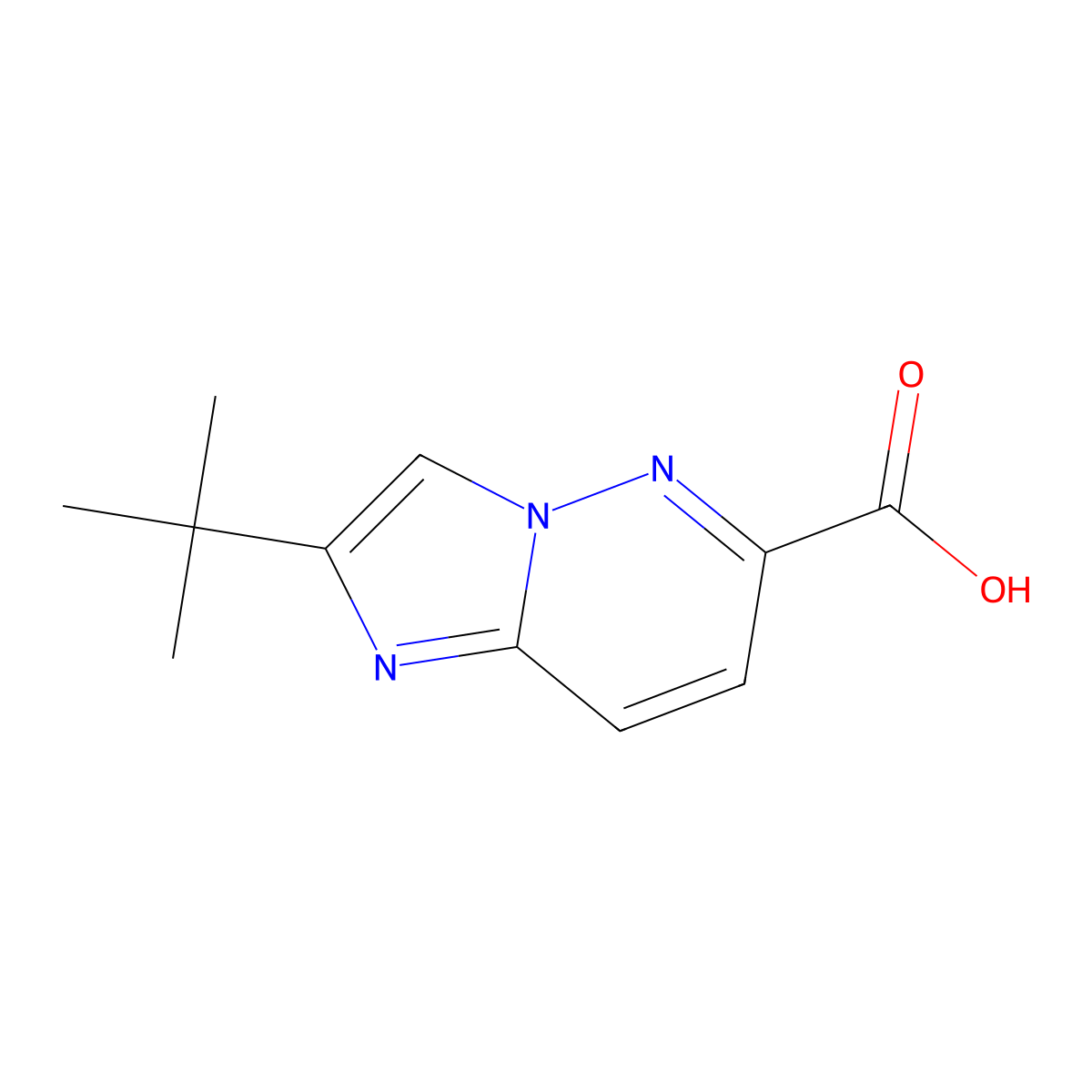 2-Tert-butylimidazo[1,2-b]pyridazine-6-carboxylic acid molecular structure, CAS 146233-47-8