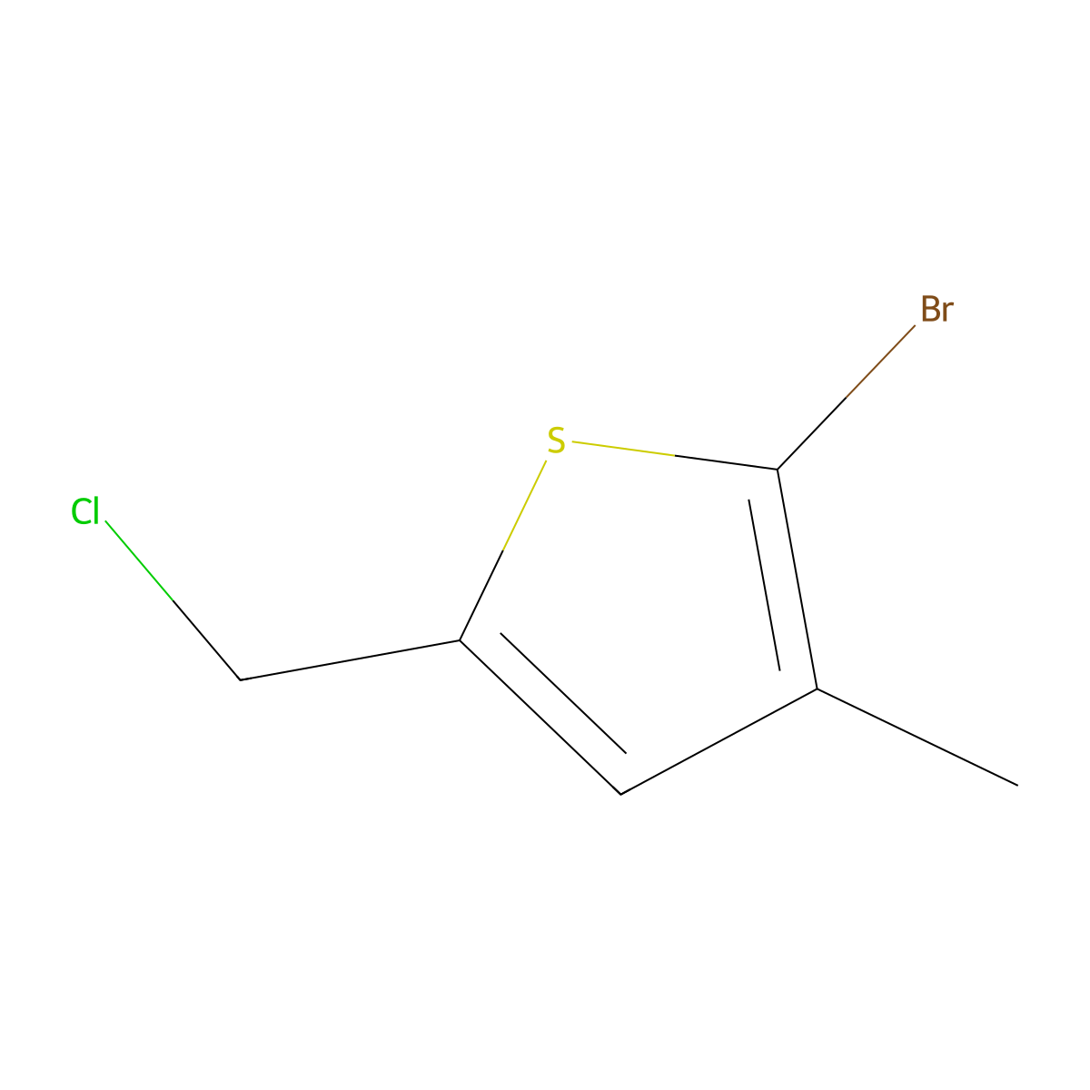 2-Bromo-5-(chloromethyl)-3-methylthiophene molecular structure, CAS 1462336-01-1