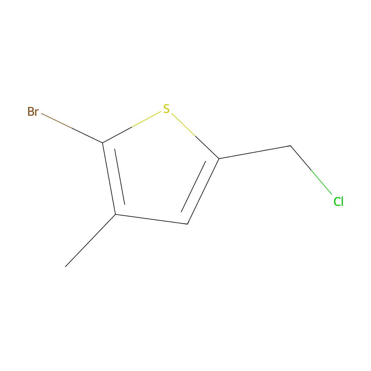 2-Bromo-5-(chloromethyl)-3-methylthiophene molecular structure, CAS 1462336-01-1