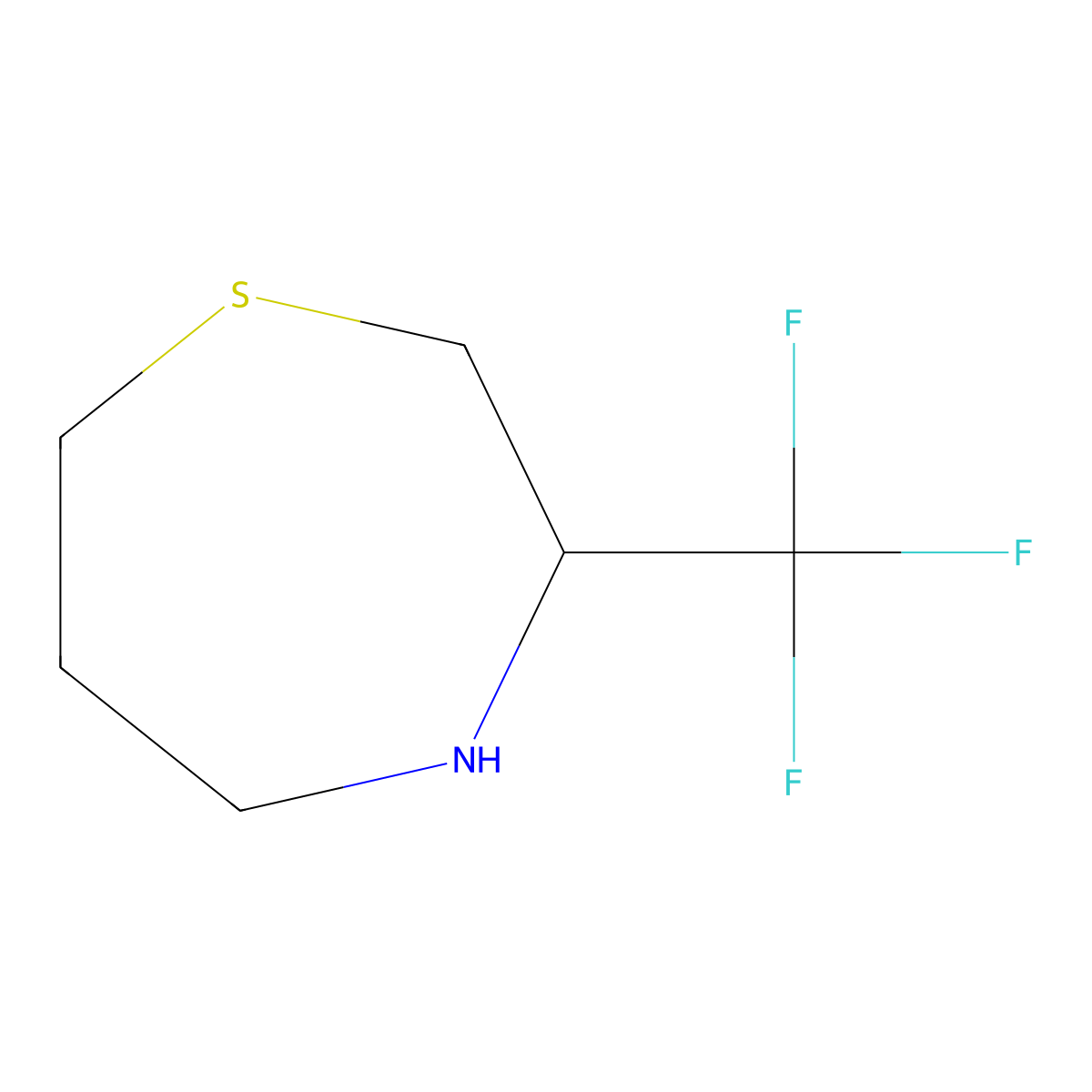 3-(Trifluoromethyl)-1,4-thiazepane molecular structure, CAS 1462361-43-8