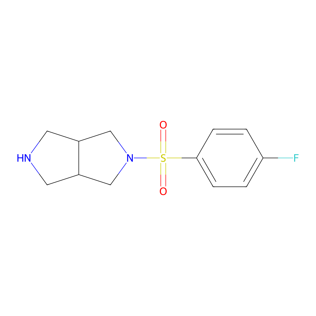 2-(4-Fluorophenylsulfonyl)octahydropyrrolo[3,4-c]pyrrole molecular structure, CAS 1462366-09-1