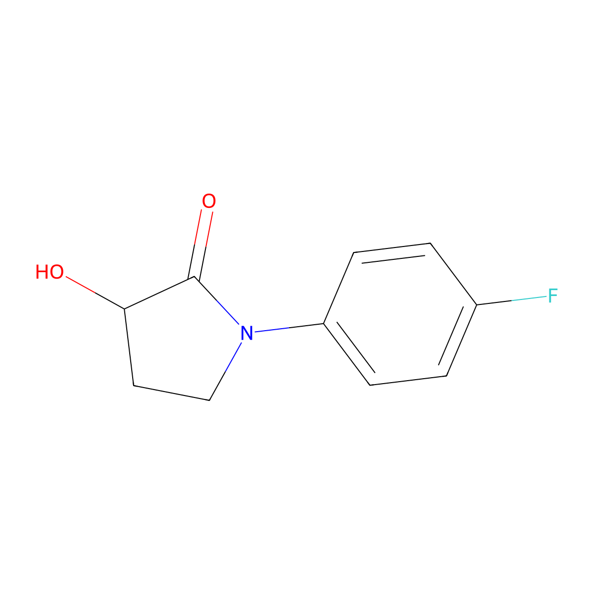1-(4-Fluorophenyl)-3-hydroxypyrrolidin-2-one molecular structure, CAS 1462379-31-2