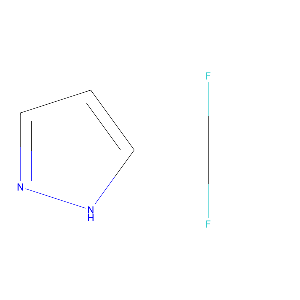 3-(1,1-difluoroethyl)-1H-pyrazole molecular structure, CAS 1462380-24-0