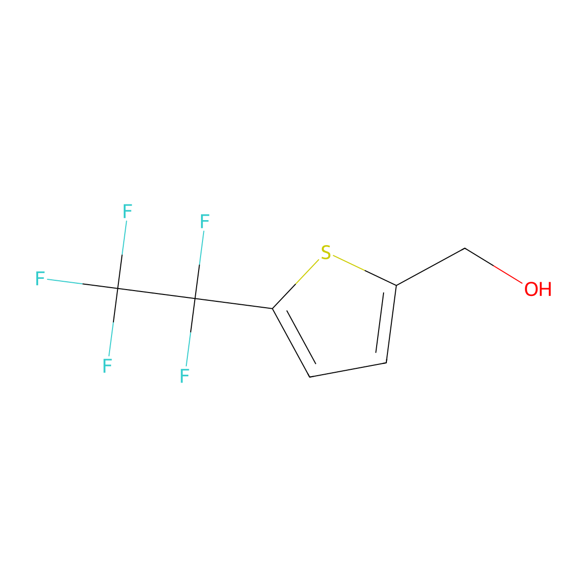 (5-(1,1,2,2,2-Pentafluoroethyl)thiophen-2-yl)methanol molecular structure, CAS 1462382-27-9