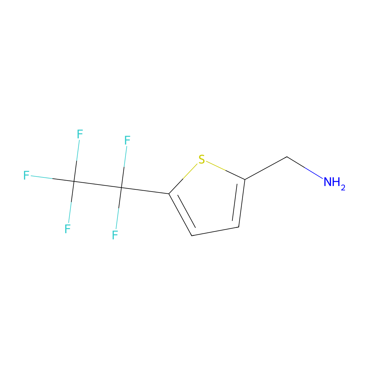 1-[5-(1,1,2,2,2-Pentafluoroethyl)thiophen-2-yl]methanamine molecular structure, CAS 1462382-29-1
