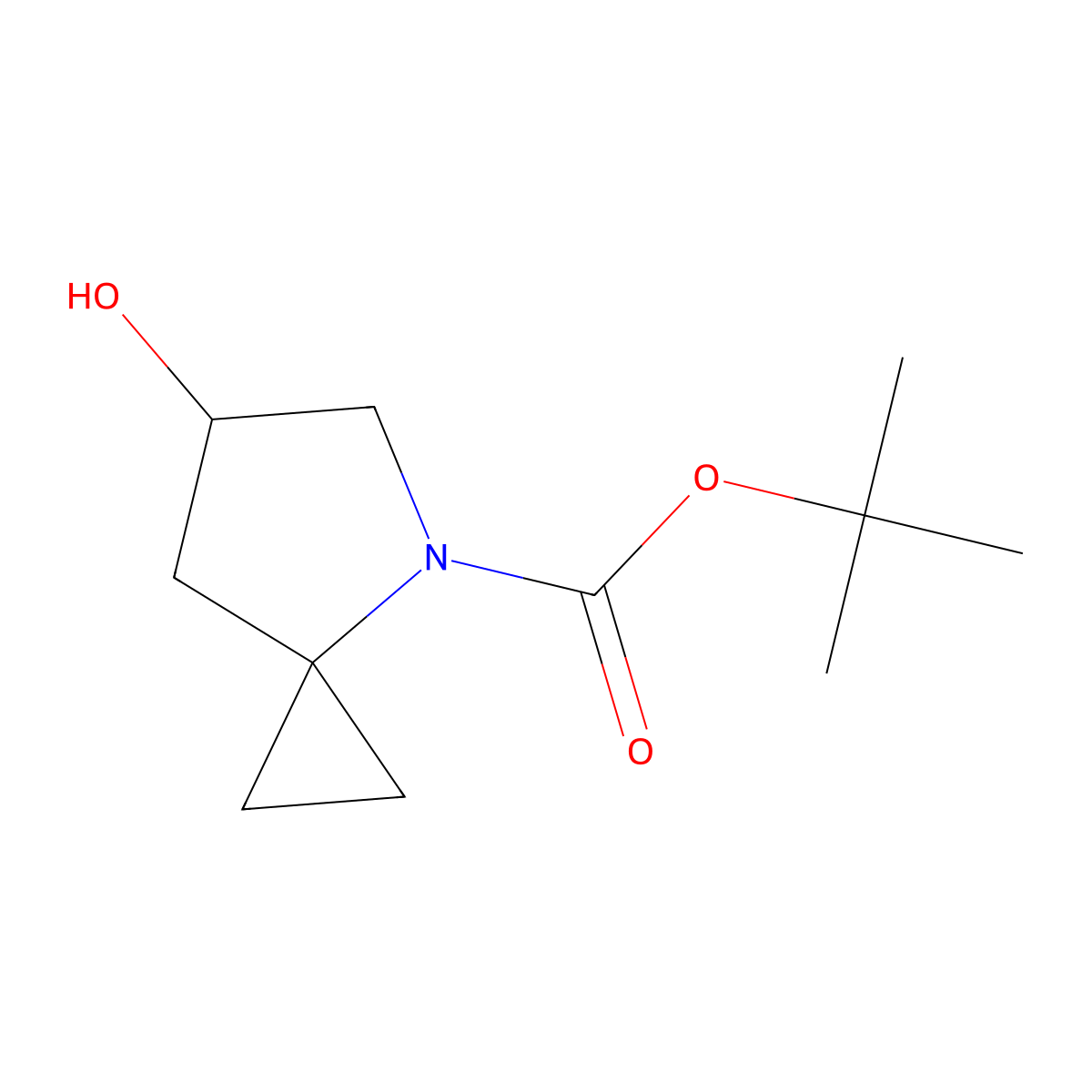 Tert-butyl (6S)-6-hydroxy-4-azaspiro[2.4]heptane-4-carboxylate molecular structure, CAS 1462385-23-4