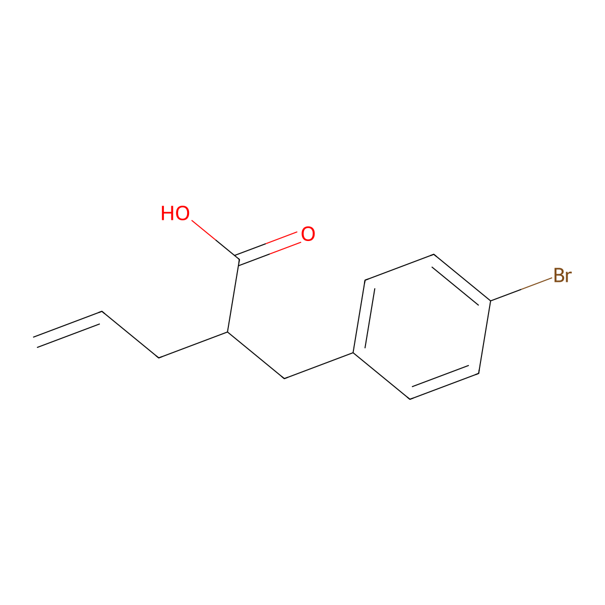 2-(4-Bromobenzyl)pent-4-enoic acid molecular structure, CAS 1462392-46-6