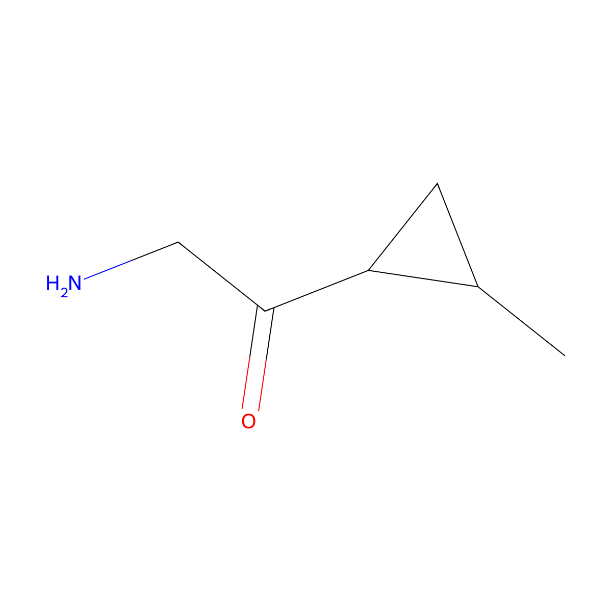 2-Amino-1-(2-methylcyclopropyl)ethan-1-one molecular structure, CAS 1462393-73-2