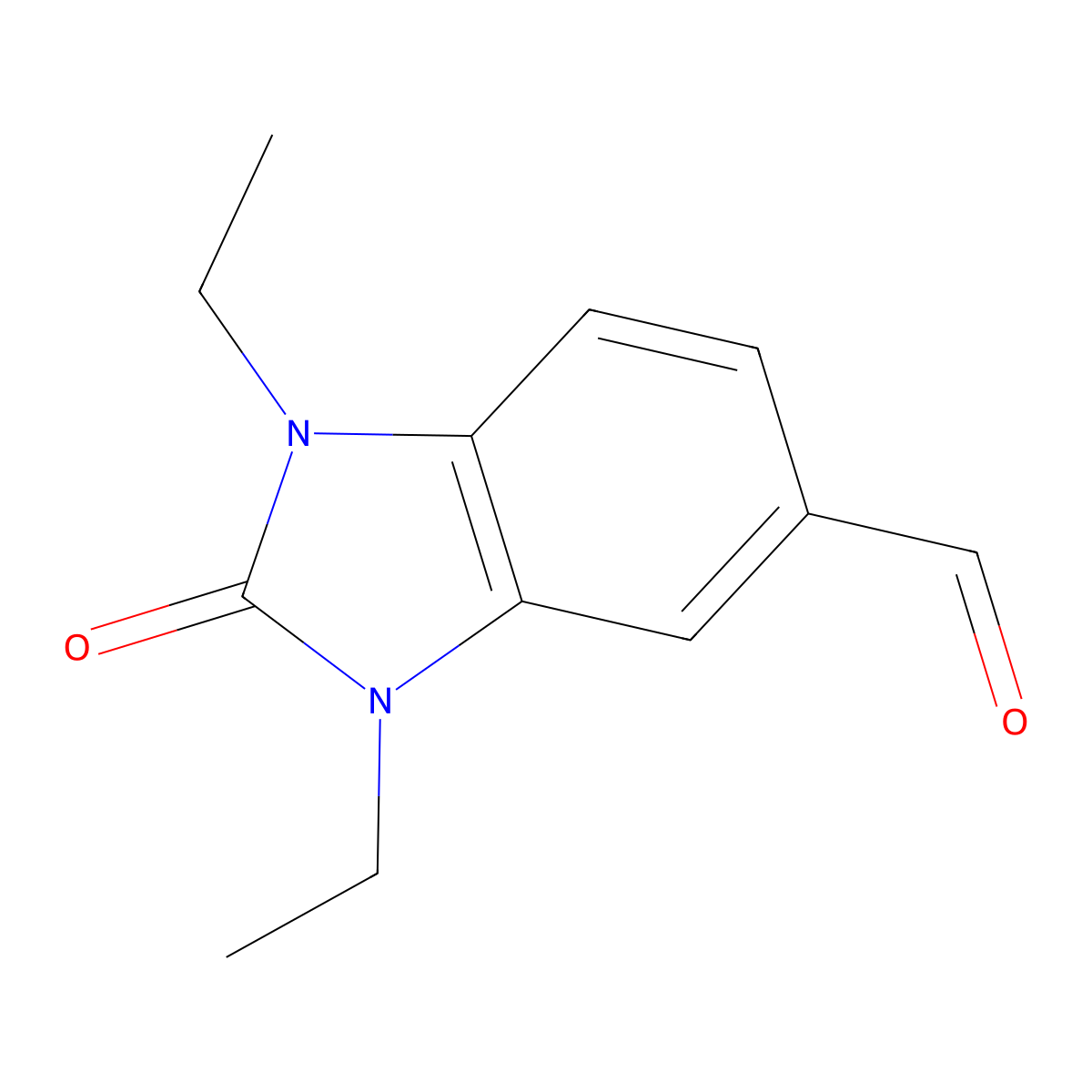 1,3-Diethyl-2-oxo-2,3-dihydro-1H-benzoimidazole-5-carbaldehyde molecular structure, CAS 14624-85-2