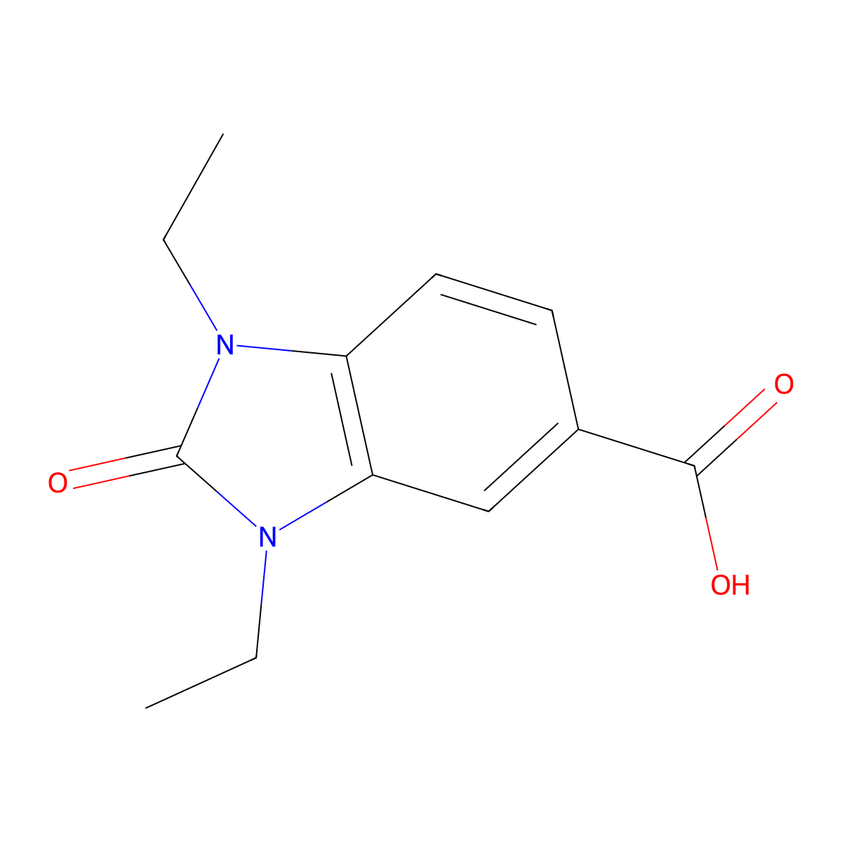 1,3-Diethyl-2-oxo-2,3-dihydro-1H-benzoimidazole-5-carboxylic acid molecular structure, CAS 14624-86-3