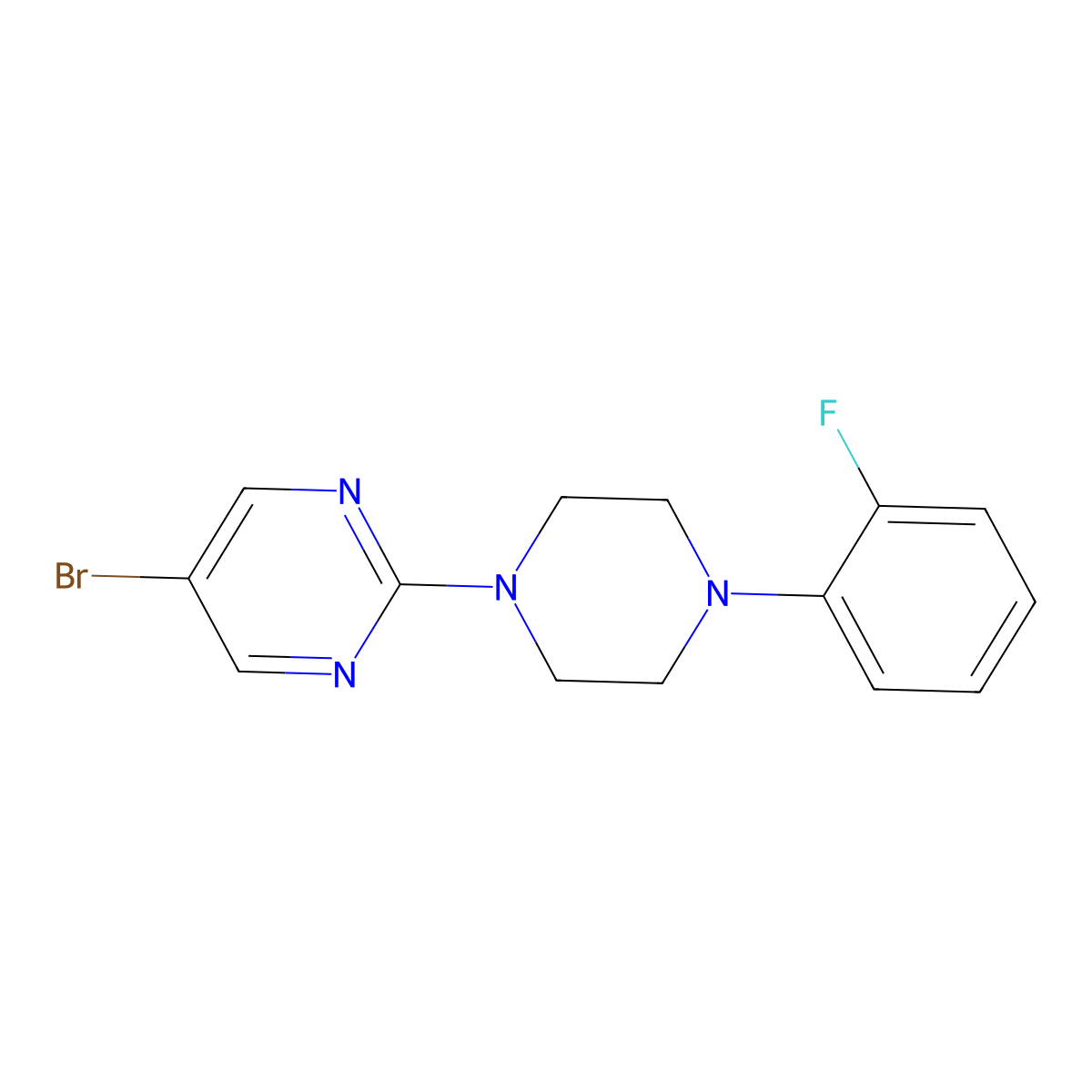 5-Bromo-2-[4-(2-fluorophenyl)piperazin-1-yl]pyrimidine molecular structure, CAS 1462410-78-1