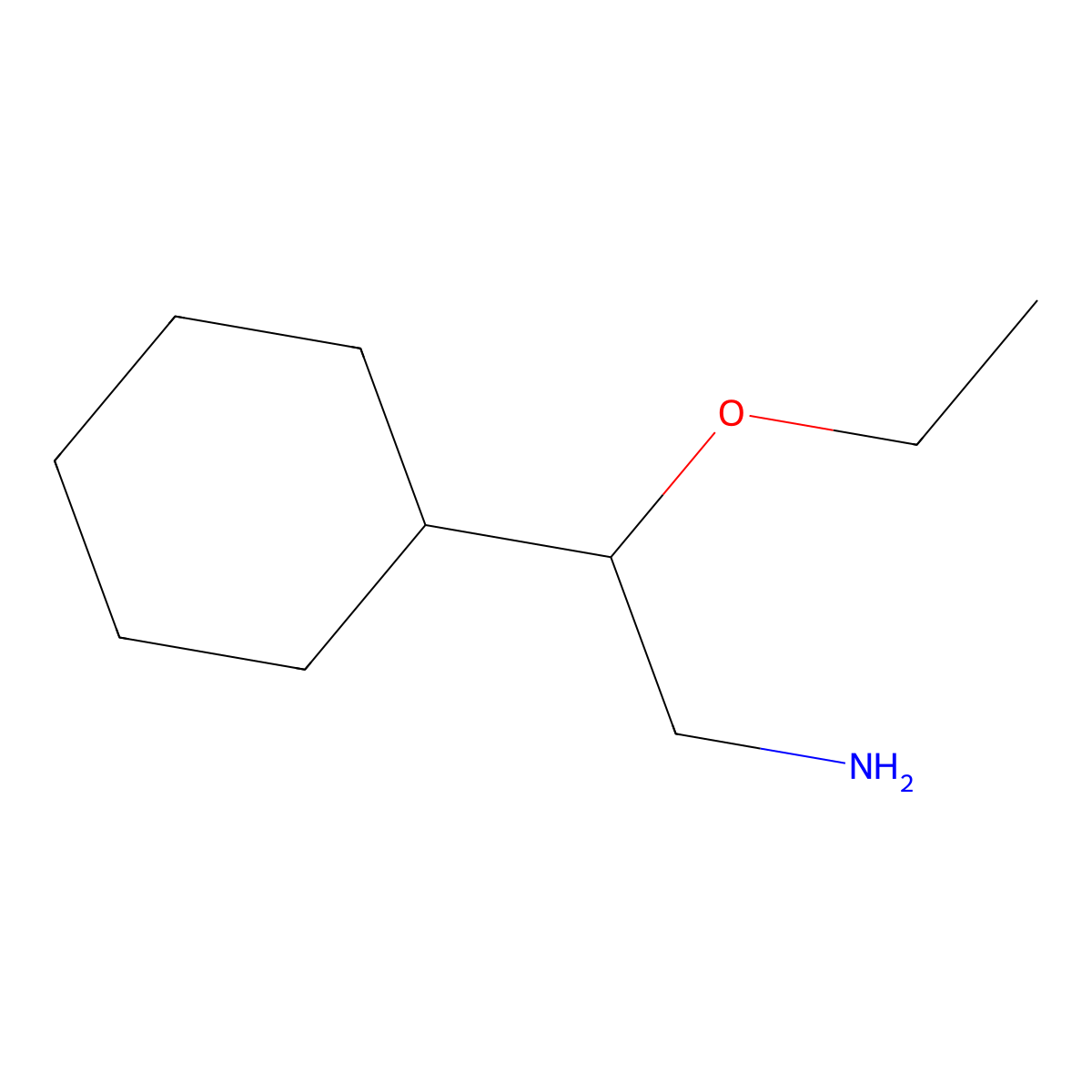 2-Cyclohexyl-2-ethoxyethan-1-amine molecular structure, CAS 1462419-77-7
