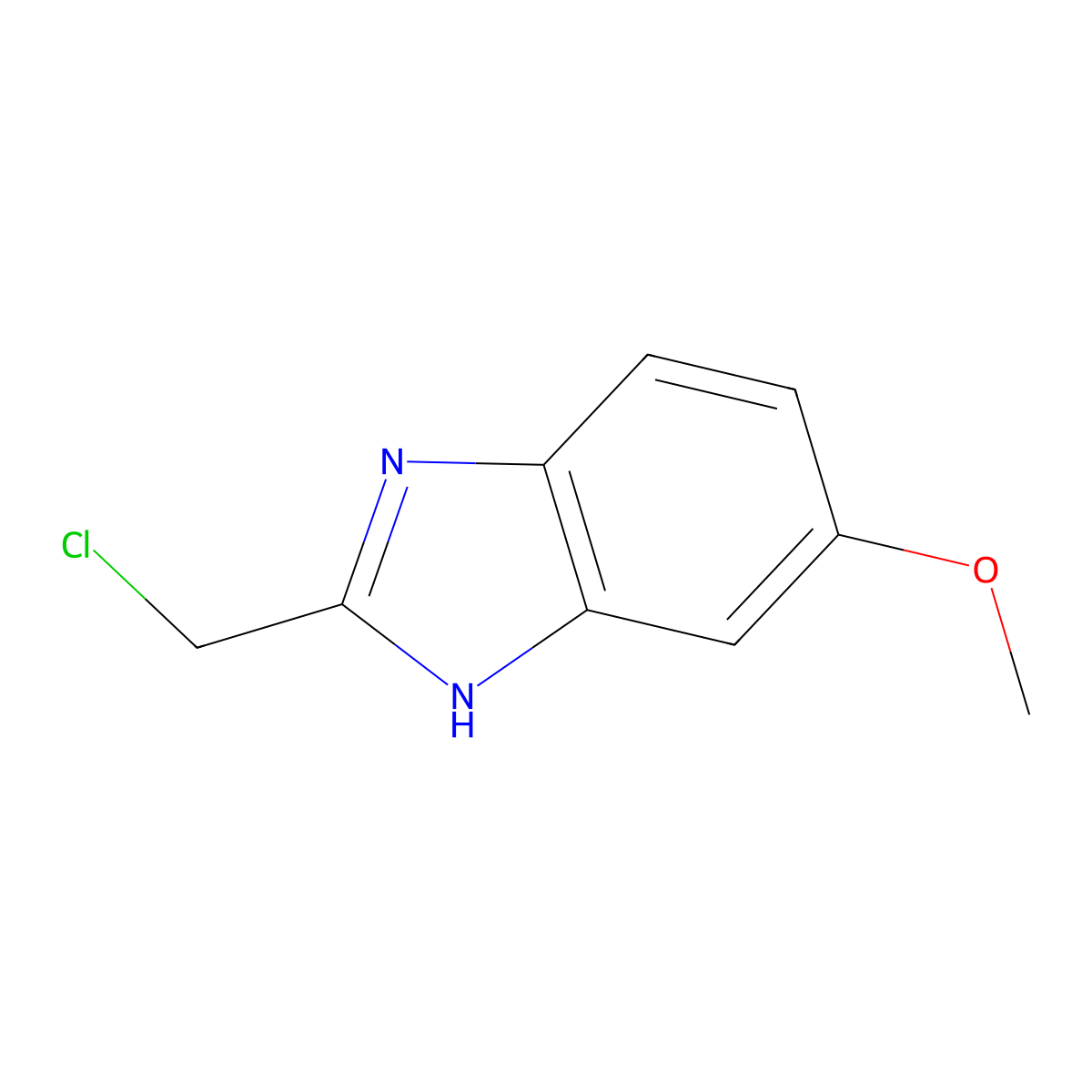2-(chloromethyl)-6-methoxy-1H-1,3-benzodiazole molecular structure, CAS 14625-40-2