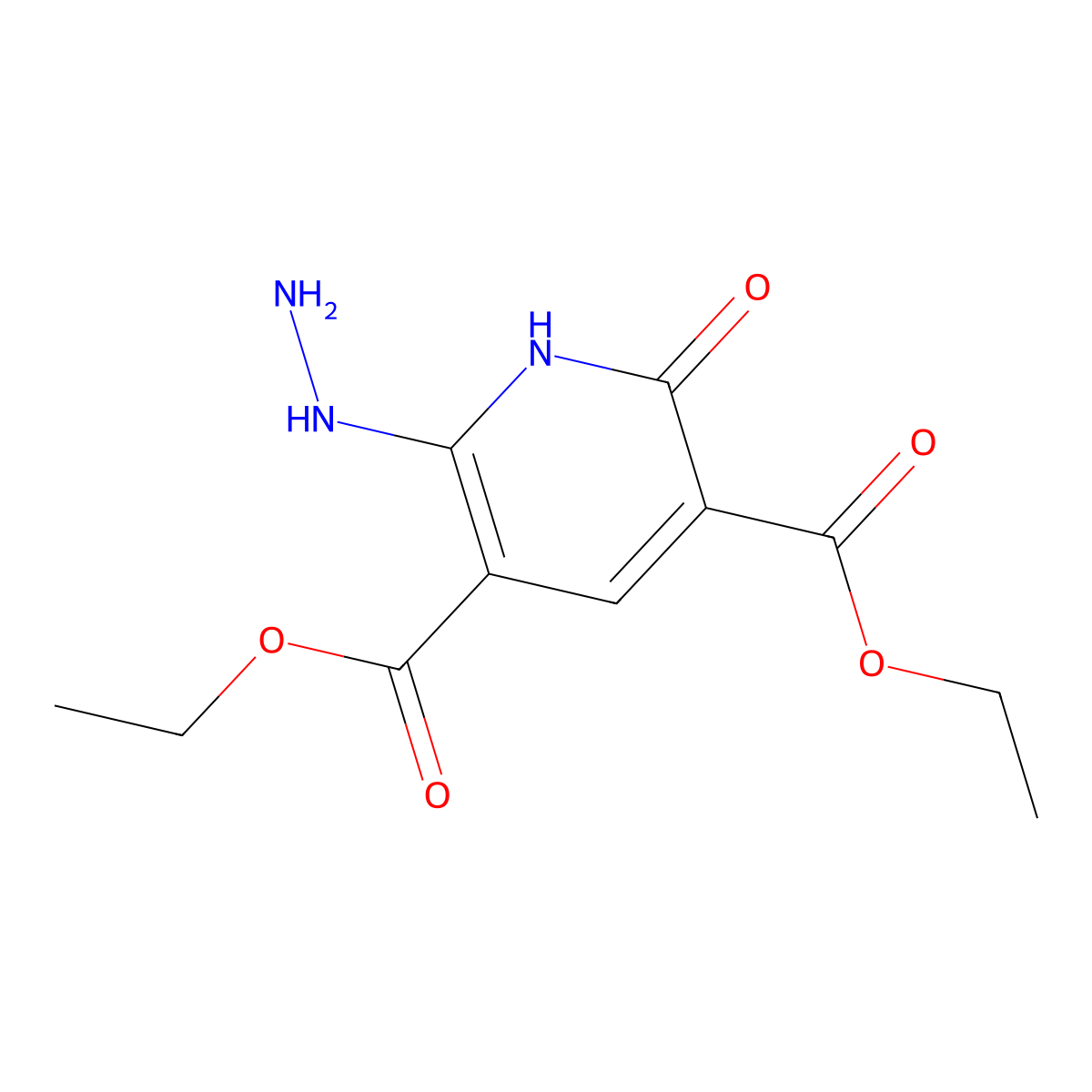 Diethyl 6-hydrazino-2-oxo-1,2-dihydro-3,5-pyridinedicarboxylate molecular structure, CAS 146255-50-7