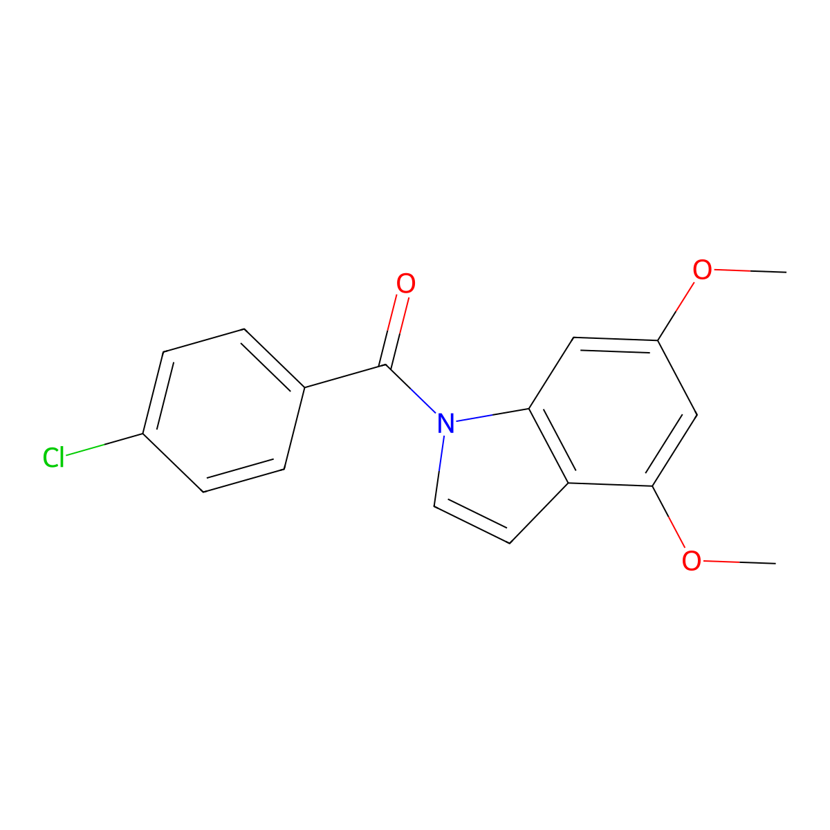 (4-Chlorophenyl)(4,6-dimethoxy-1H-indol-1-yl)methanone molecular structure, CAS 146255-78-9