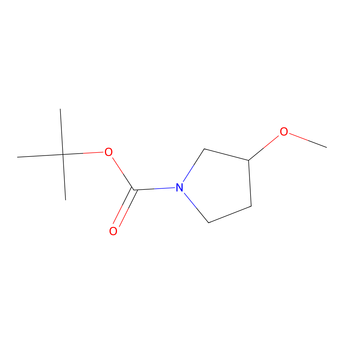 Tert-butyl 3-methoxypyrrolidine-1-carboxylate molecular structure, CAS 146257-03-6