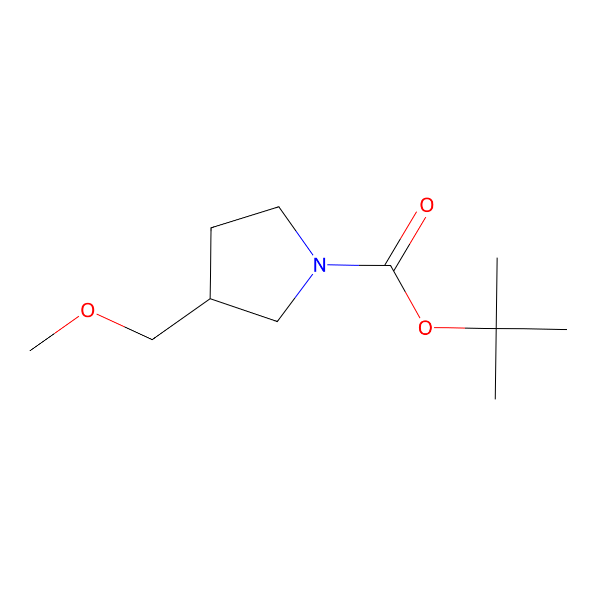 tert-Butyl 3-(methoxymethyl)pyrrolidine-1-carboxylate molecular structure, CAS 146257-05-8