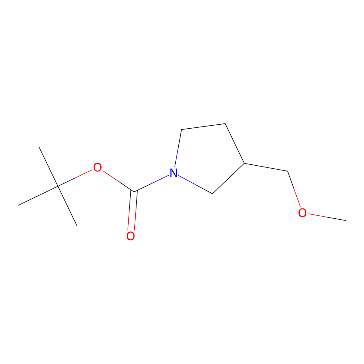 tert-Butyl 3-(methoxymethyl)pyrrolidine-1-carboxylate molecular structure, CAS 146257-05-8