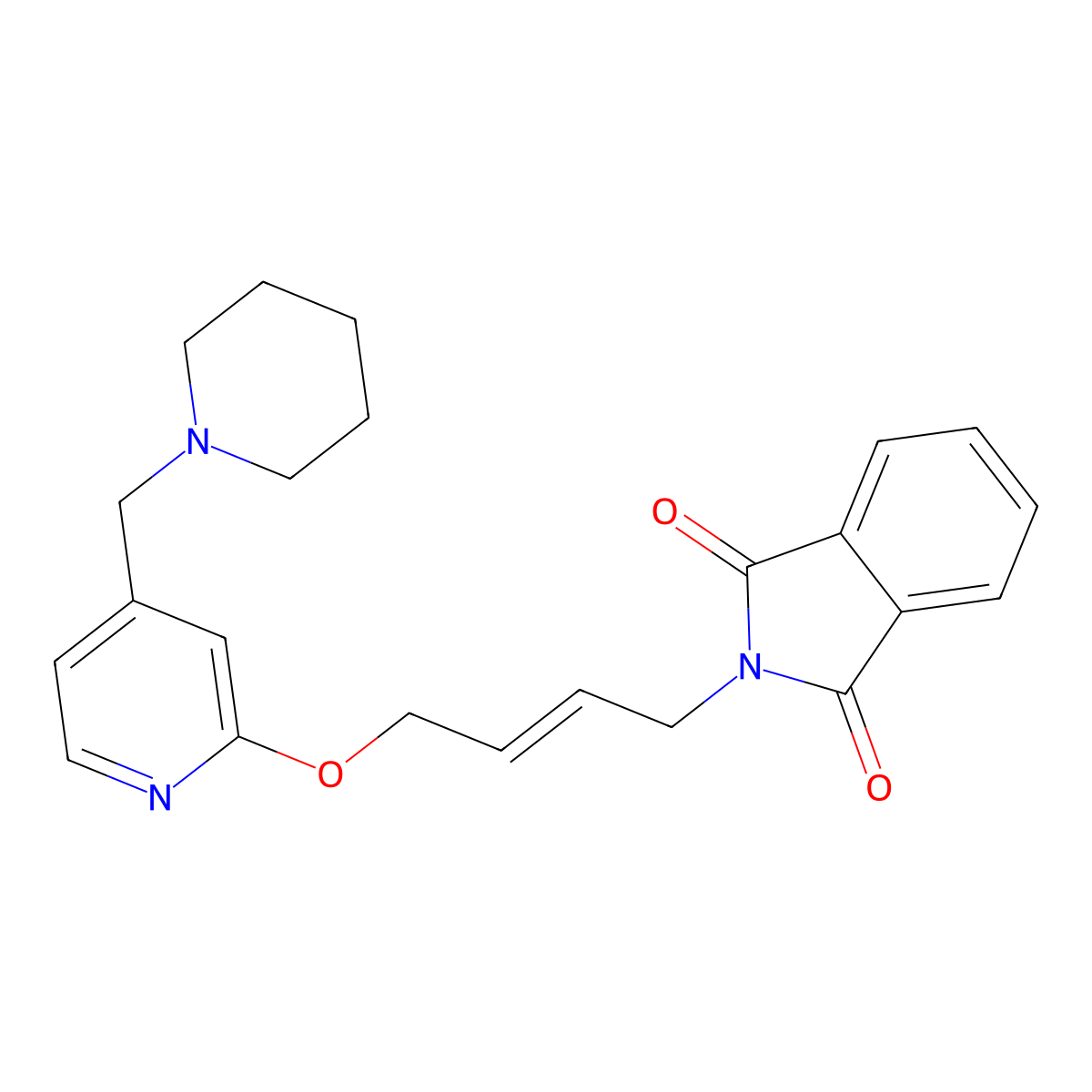 (E)-2-(4-((4-(Piperidin-1-ylmethyl)pyridin-2-yl)oxy)but-2-en-1-yl)isoindoline-1,3-dione molecular structure, CAS 146270-00-0