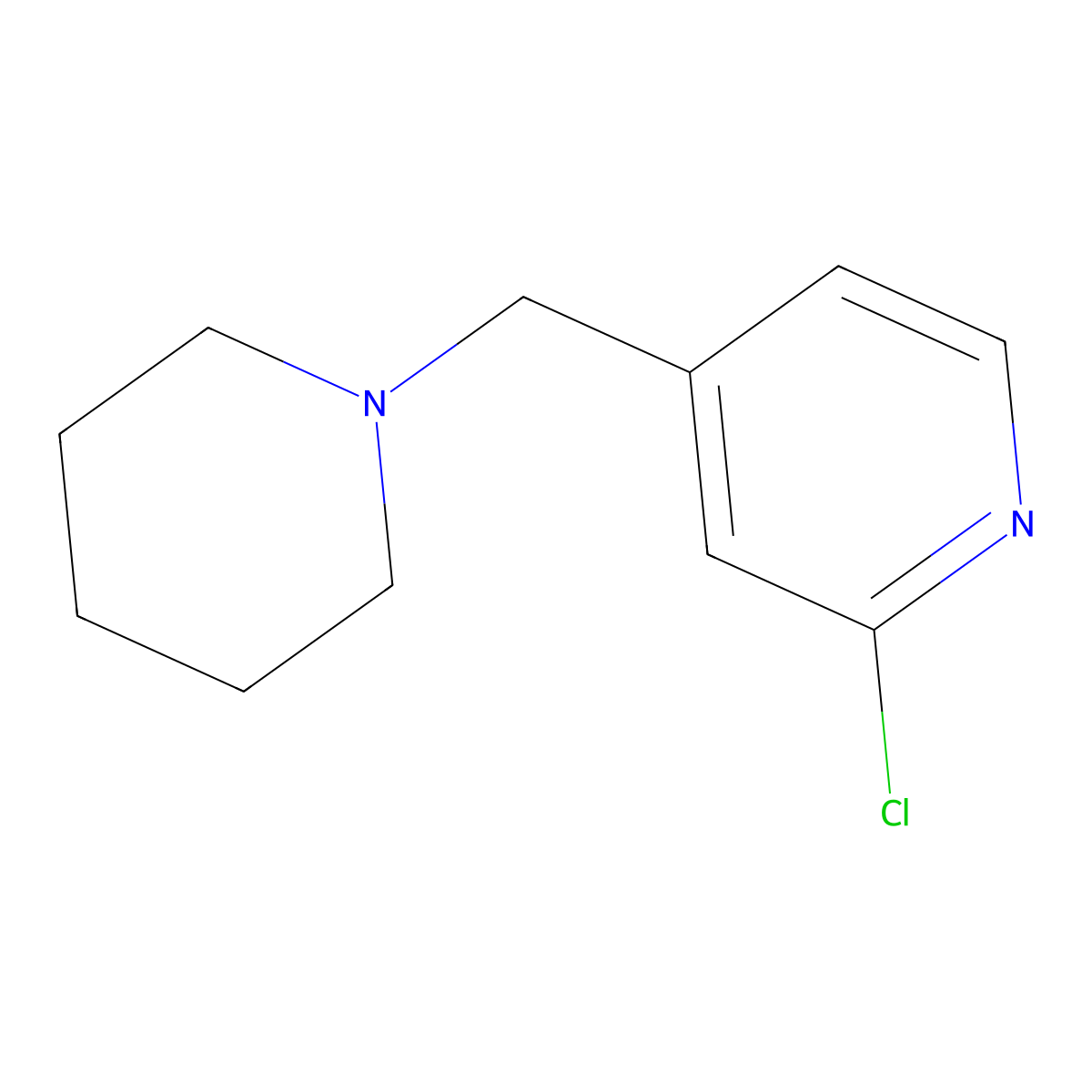 2-Chloro-4-(piperidin-1-ylmethyl)pyridine molecular structure, CAS 146270-01-1