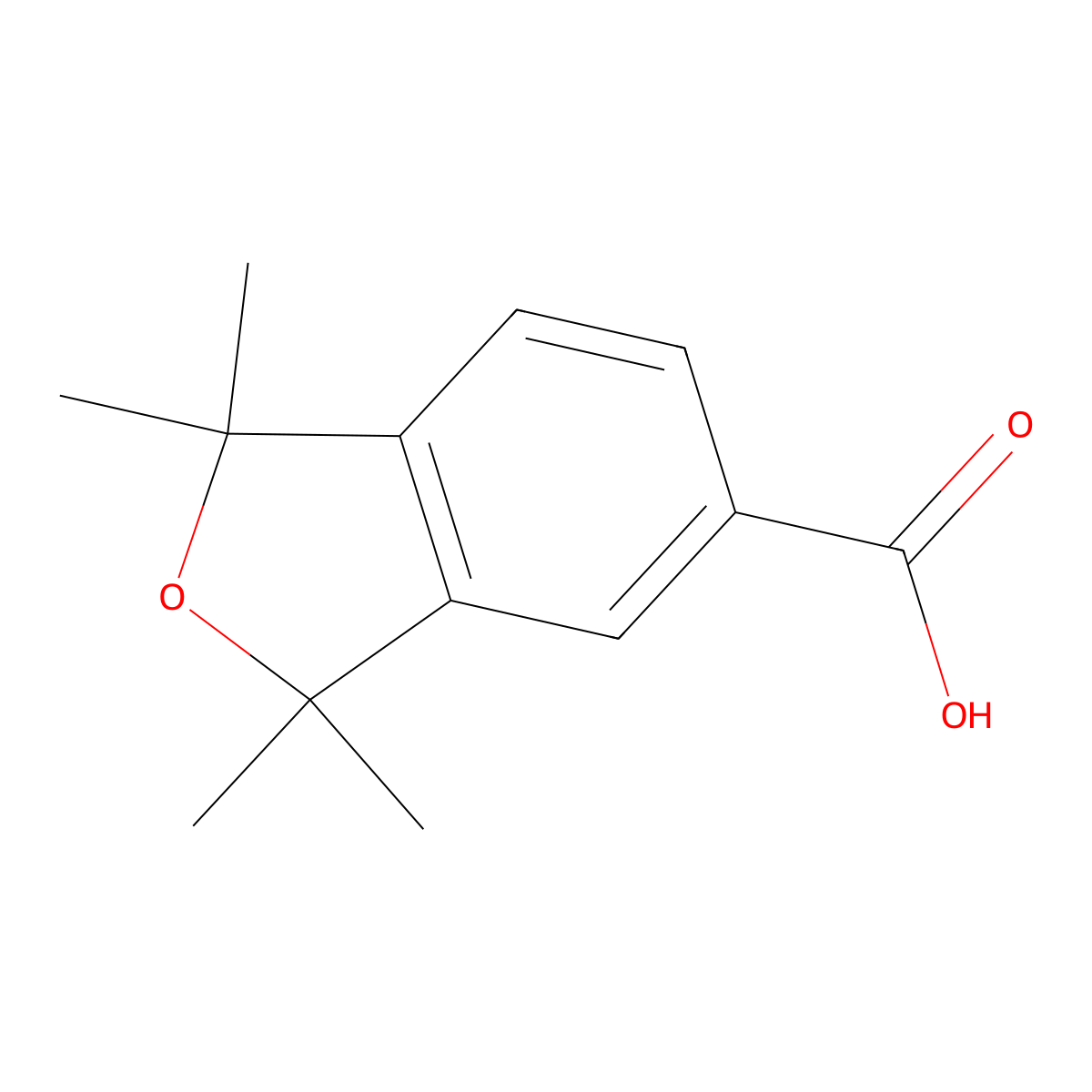 1,1,3,3-Tetramethyl-1,3-dihydroisobenzofuran-5-carboxylic acid molecular structure, CAS 146271-67-2