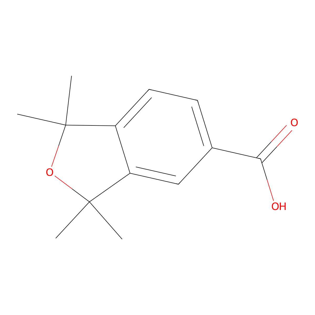 1,1,3,3-Tetramethyl-1,3-dihydroisobenzofuran-5-carboxylic acid molecular structure, CAS 146271-67-2