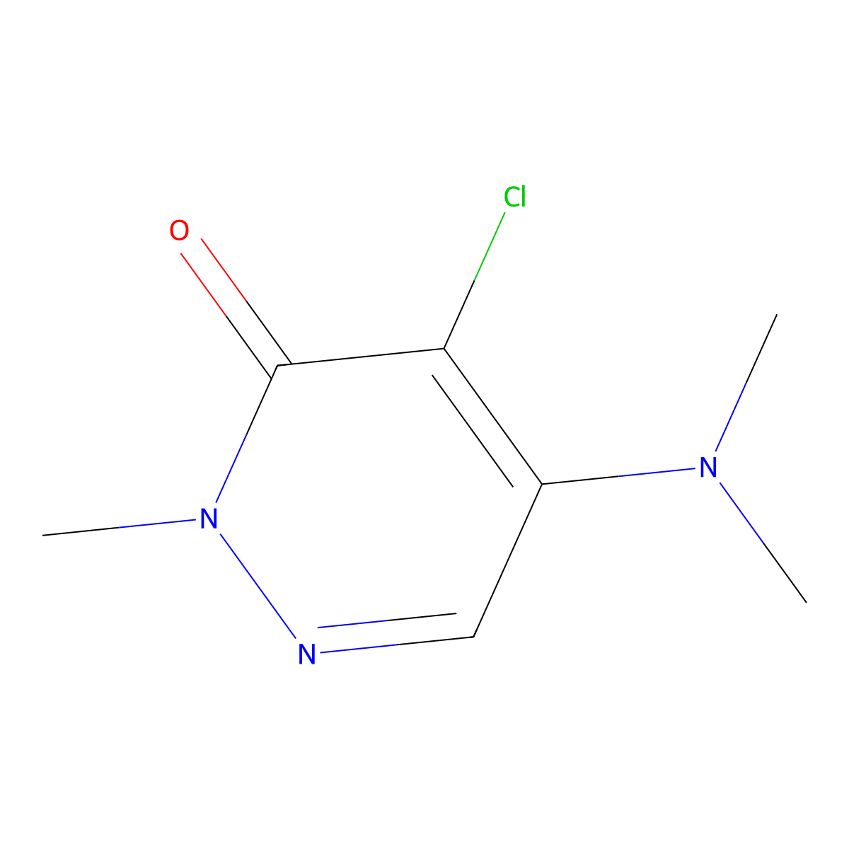 4-Chloro-5-(dimethylamino)-2-methylpyridazin-3(2H)-one molecular structure, CAS 14628-56-9