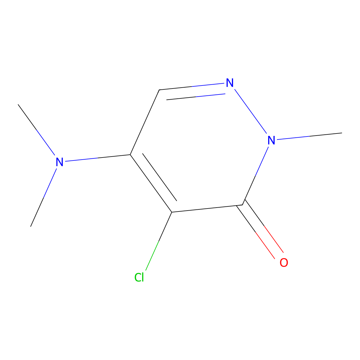 4-Chloro-5-(dimethylamino)-2-methylpyridazin-3(2H)-one molecular structure, CAS 14628-56-9