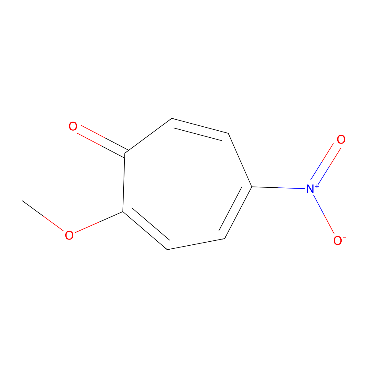 2-Methoxy-5-nitro-2,4,6-cycloheptatrien-1-one molecular structure, CAS 14628-90-1