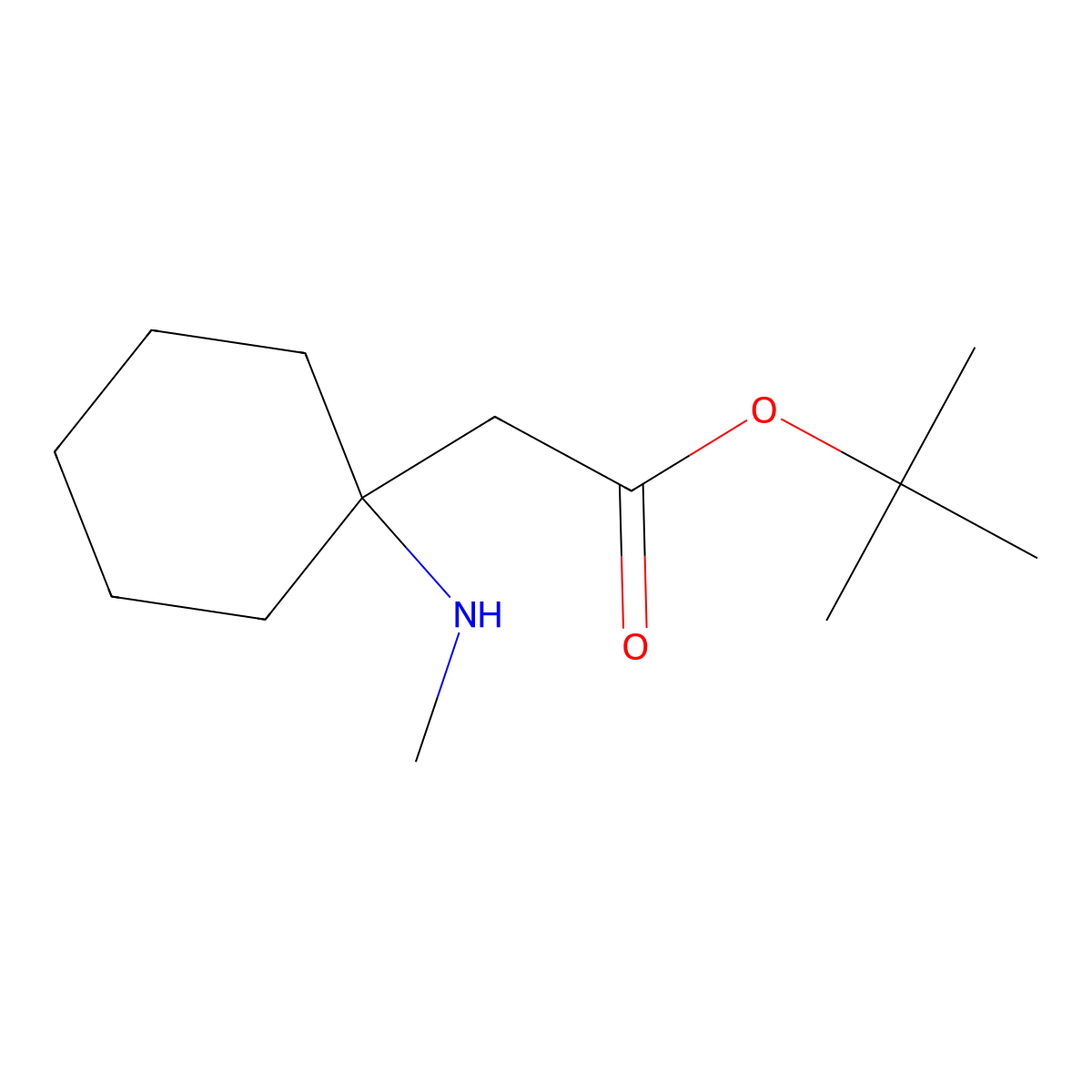 Tert-butyl 2-[1-(methylamino)cyclohexyl]acetate molecular structure, CAS 1462820-77-4