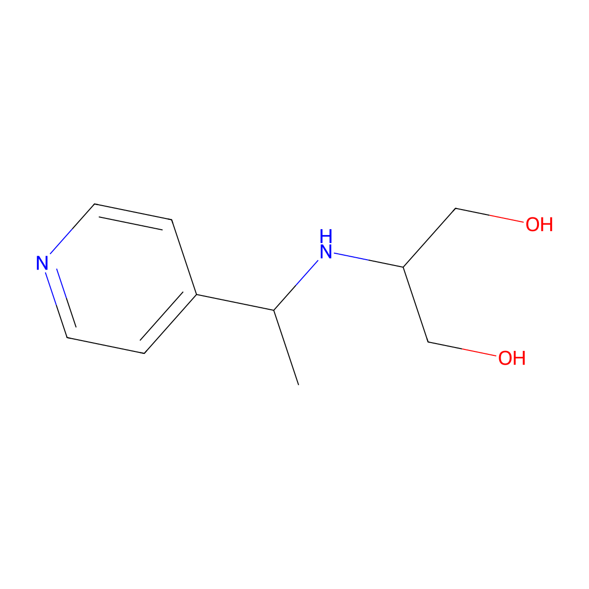 2-{[1-(Pyridin-4-yl)ethyl]amino}propane-1,3-diol molecular structure, CAS 1462829-87-3