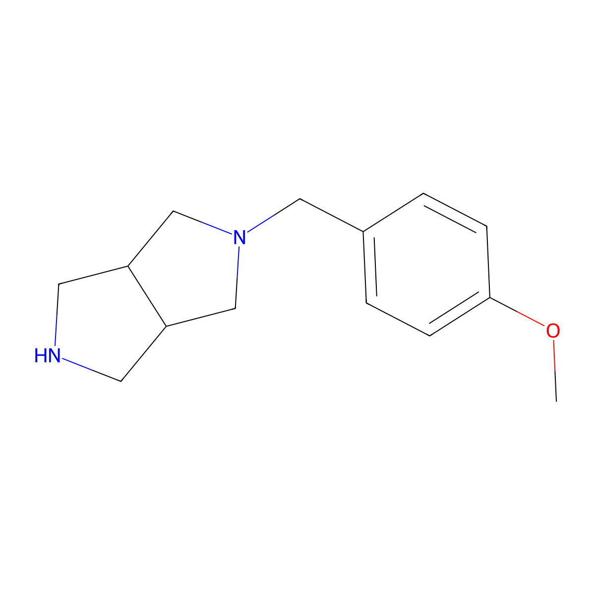 2-[(4-Methoxyphenyl)methyl]-octahydropyrrolo[3,4-c]pyrrole molecular structure, CAS 1462833-26-6
